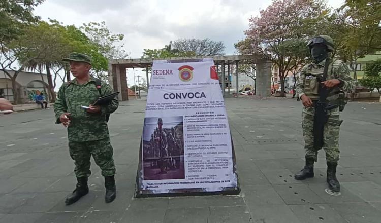 Sedena busca en plazas a tabasqueños para enlistarse en el ejército o Guardia Nacional