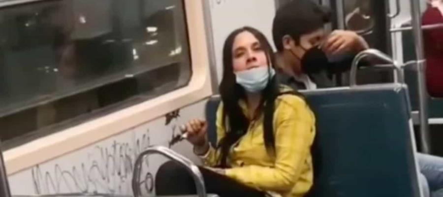 ¡Surge Lady Rayones! Vandaliza vagón del Metro en CDMX