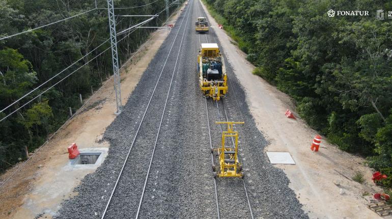 Reporta ICA conclusión de 230 kilómetros de la vía férrea del tramo 4 del Tren Maya