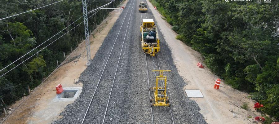 Reporta ICA conclusión de 230 kilómetros de la vía férrea del tramo 4 del Tren Maya