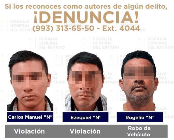 Aseguran a 5 presuntos delincuentes por violación, robo de vehículo y violencia familiar