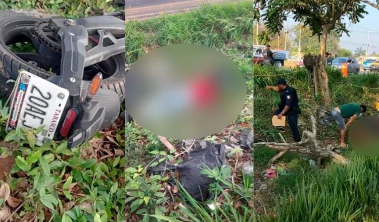 Motociclista pierde la vida al salirse de la Villahermosa-Cárdenas 