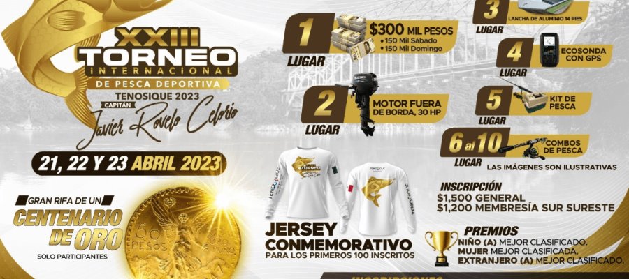 Arranca este sábado el Torneo Internacional de Pesca en Tenosique con cerca de 400 participantes