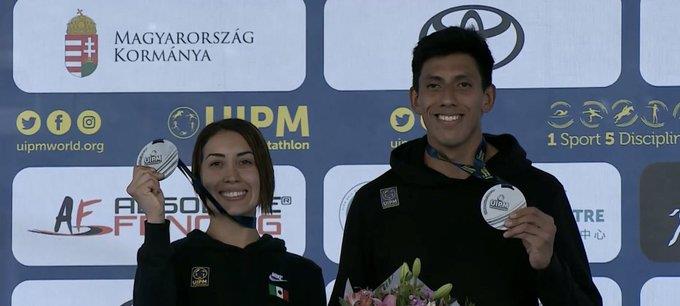 Mariana Arceo y Manuel Padilla suman su tercera medalla de plata en Mundial de Pentatlón