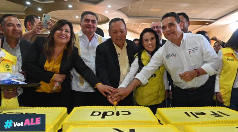 Con pastel y Alejandra del Moral como invitada, celebra PRD 34 años