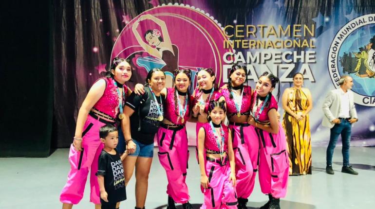 Academia Motion Dancer de Tabasco logra medalla de oro en Certamen Internacional de Danza en Campeche