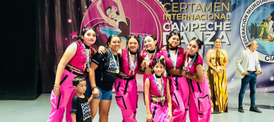 Academia Motion Dancer de Tabasco logra medalla de oro en Certamen Internacional de Danza en Campeche