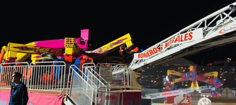 Falla en juego mecánico en feria de Nogales, Sonora deja 3 heridos