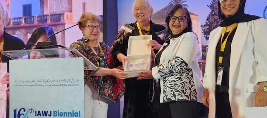 Norma Piña recibe en Marruecos premio de DH