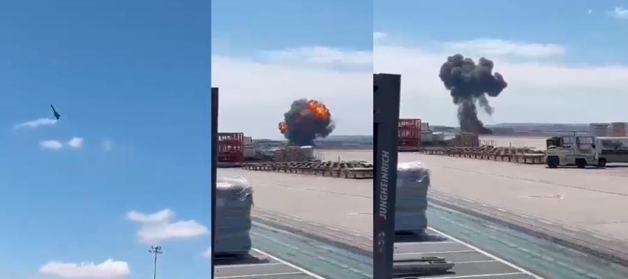 Se estrella un caza F-18 en base aérea de Zaragoza, en España