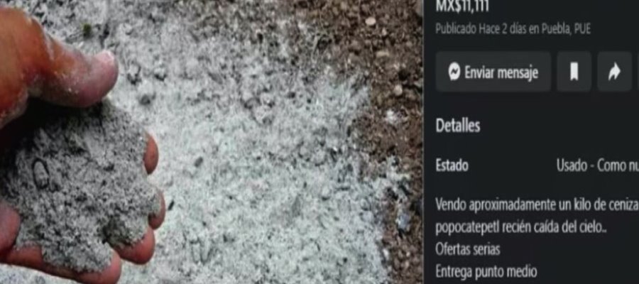 ¡Recién caída del cielo! Venden en Puebla ceniza del Popocatépetl en 11 mil pesos