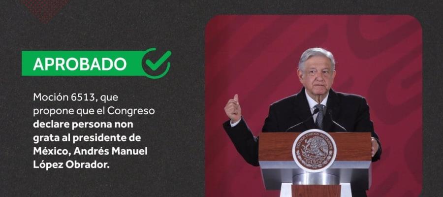 Ratifica Congreso de Perú a AMLO como persona non grata