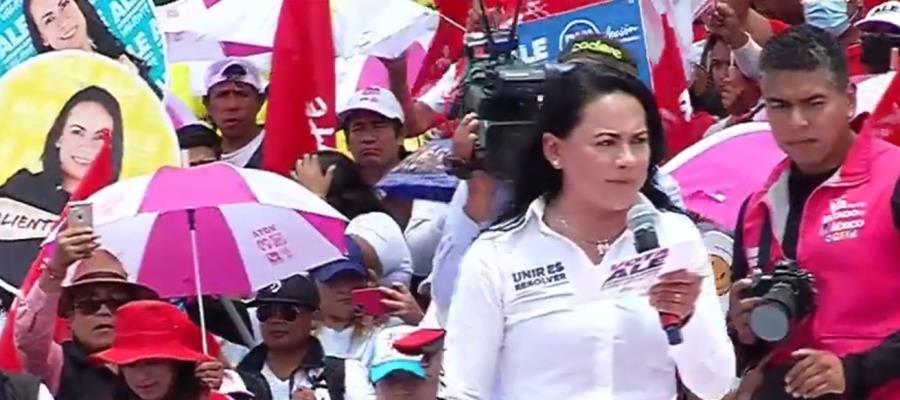 Las elecciones se ganan con votos y no con encuestas dice Alejandra del Moral en cierre de campaña en Edomex