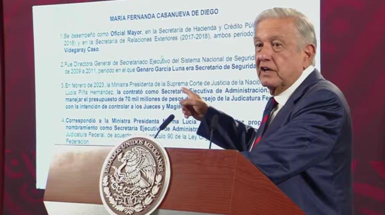 AMLO acusa a Norma Piña de contratar en la SCJN a otra excolaborada de García Luna