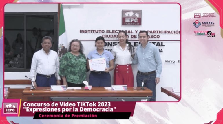 Premia IEPCT a ganadores de concurso de Tiktok 2023