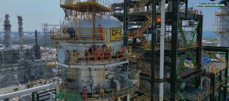 Refinería Olmeca carga crudo para iniciar con producción, asevera AMLO