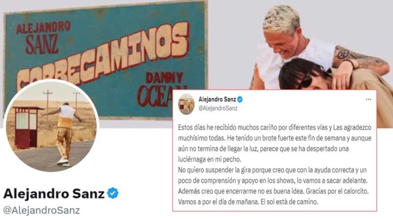 "Gracias por el calorcito", dice Alejandro Sanz luego de alarmante mensaje depresivo