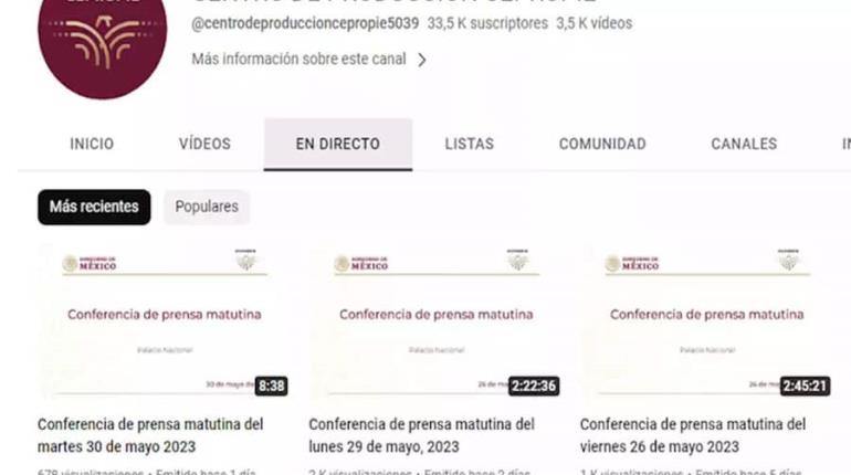 YouTube suspende cuenta de Cepropie que transmite "mañaneras", acusa Presidencia