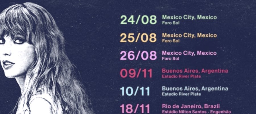 Taylor Swift anuncia 3 conciertos en México