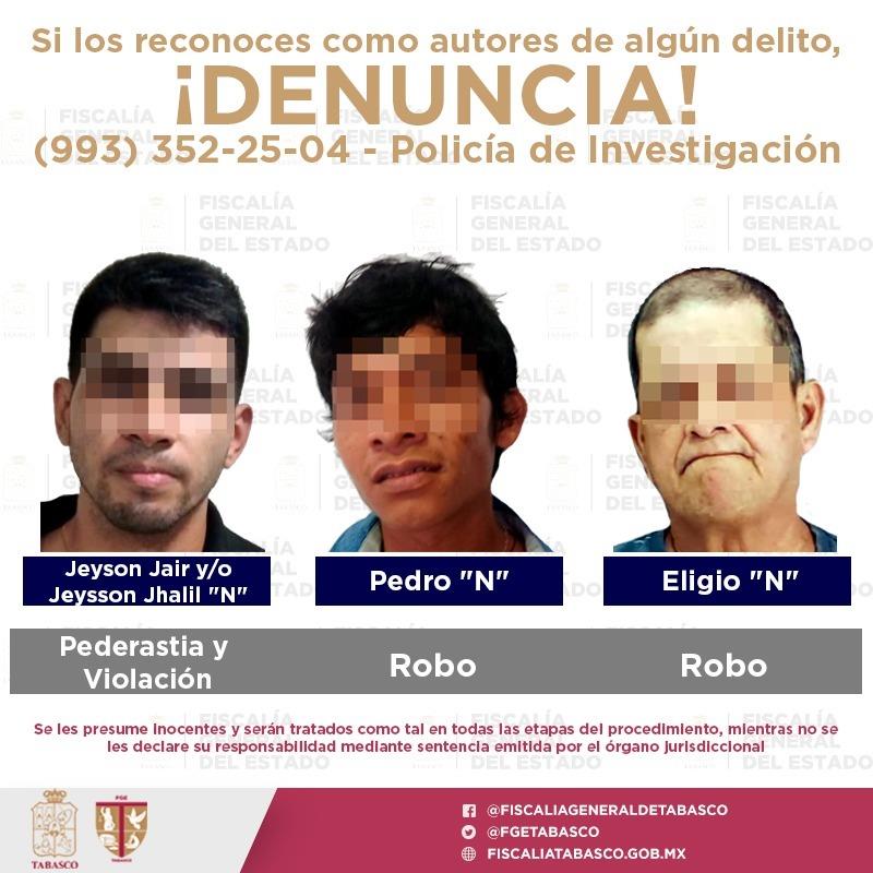 Detiene FGE a 6 por violencia familiar, pederastia, robo y violación