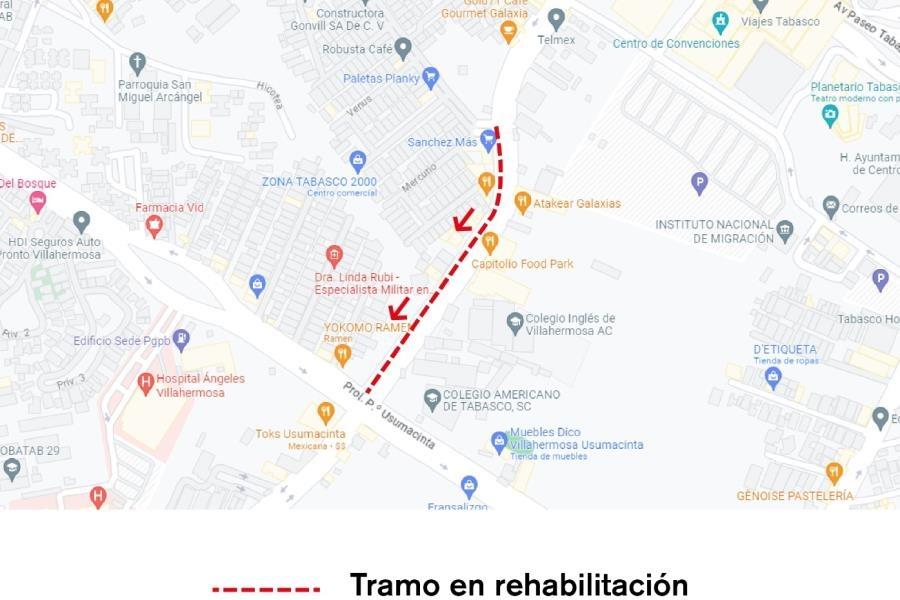 Cierran carril de prolongación de 27 de Febrero en Villahermosa, hasta el 11 de junio