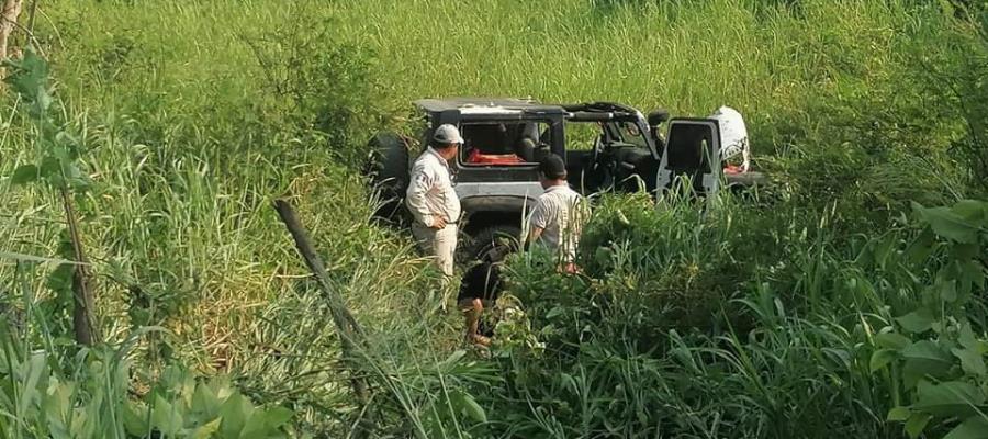 Deja 3 heridos volcadura de un Jeep en la Villahermosa-Frontera