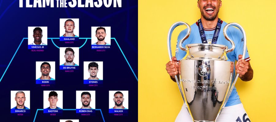 Champions League anuncia su 11 ideal; 7 jugadores son del Manchester City