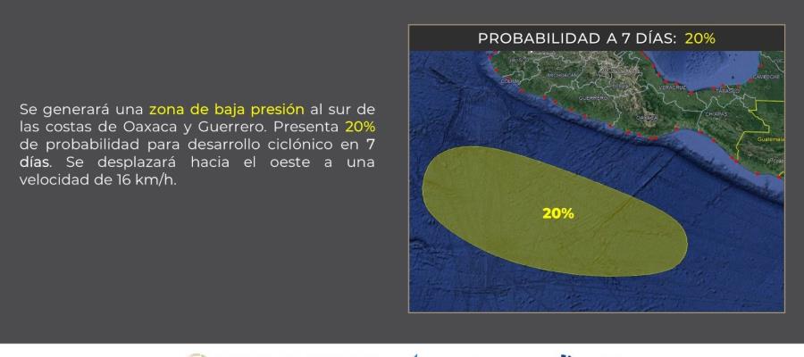 Detectan inestabilidad atmosférica que podría convertirse en el primer ciclón tropical del 2023 en el Pacífico: SMN