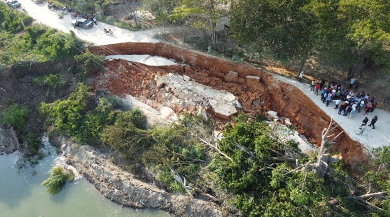 Inicia Conagua construcción de bordo del río Usumacinta tras deslave en La Guayaba, Jonuta