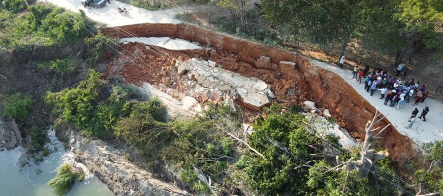 Inicia Conagua construcción de bordo del río Usumacinta tras deslave en La Guayaba, Jonuta