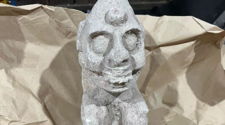 INAH halla escultura de piedra de deidad de la muerte en tramo 7 del Tren Maya