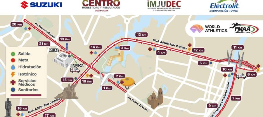 Publica Semovi rutas alternas y horarios de cierre por medio maratón de Villahermosa