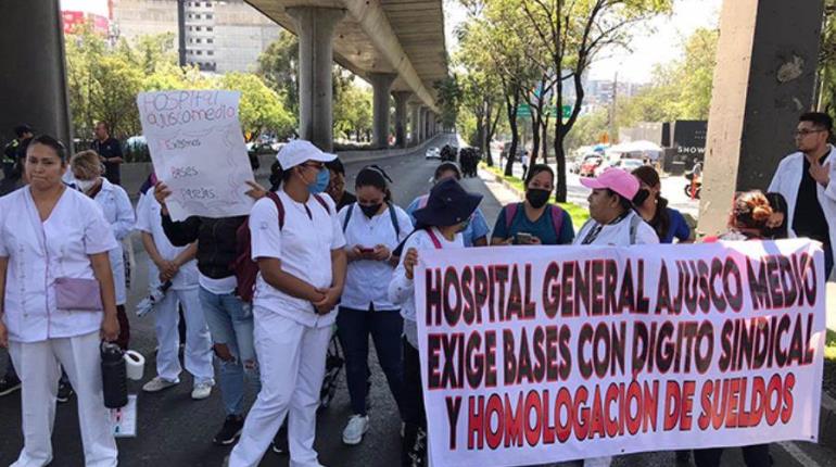 Con bloqueos, personal de Salud de CDMX exige mejores condiciones laborales