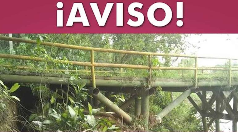 Prohíben paso de unidades pesadas en el puente La Palma de Macuspana, por reparación