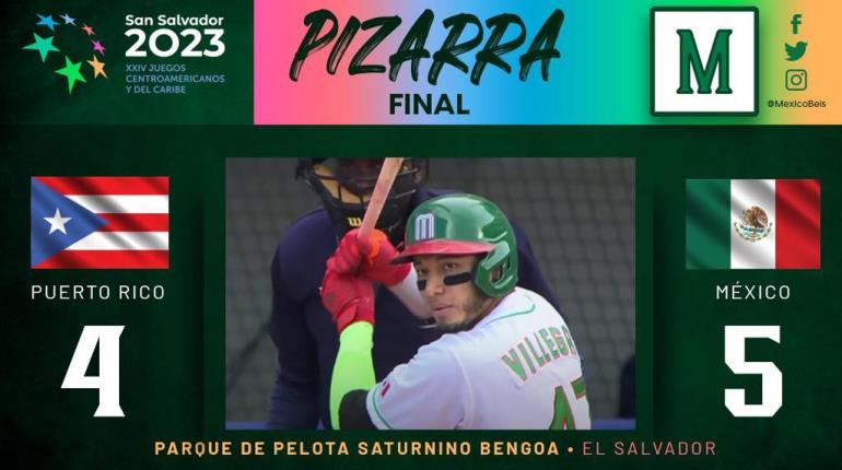 Con Fernando Villegas como héroe, México vence 5-4 a Puerto Rico en beisbol de los Centroamericanos