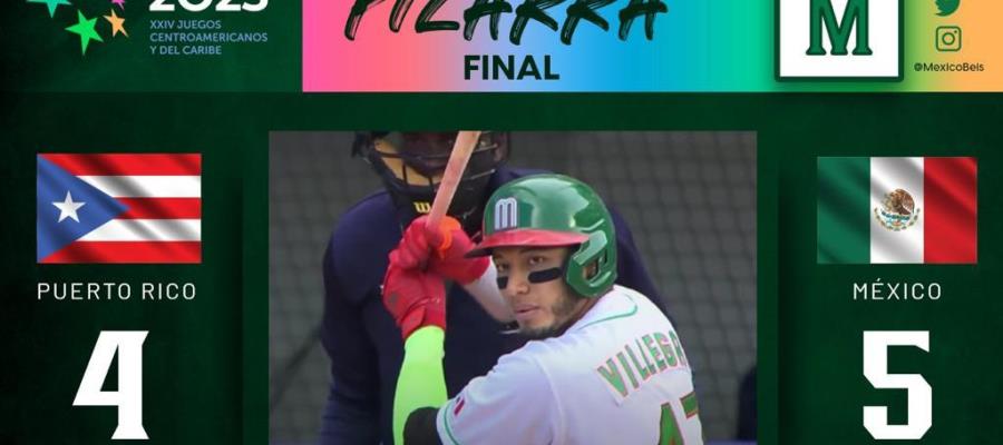 Con Fernando Villegas como héroe, México vence 5-4 a Puerto Rico en beisbol de los Centroamericanos