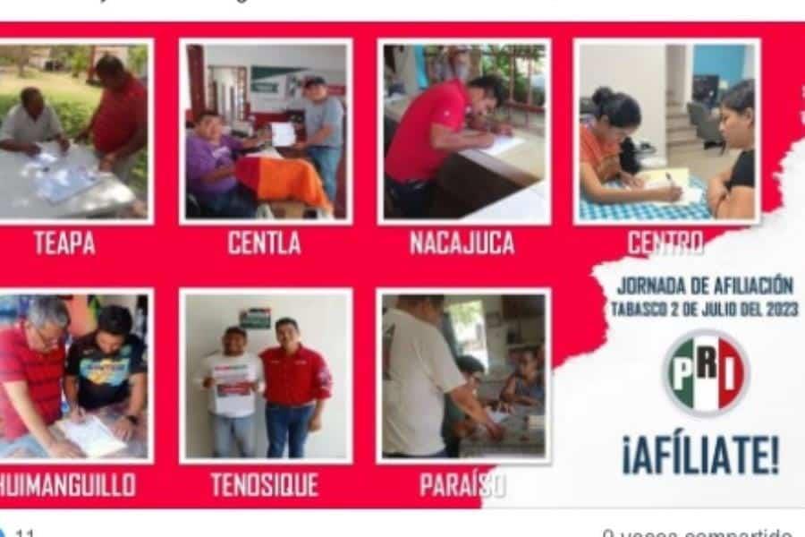 PRI Tabasco inicia jornada de afiliación de cara al 2024