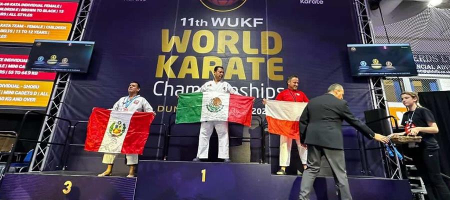 Tabasqueños cierran participación en Mundial de Karate y Kobudo con 2 medallas de oro y cinco de bronce