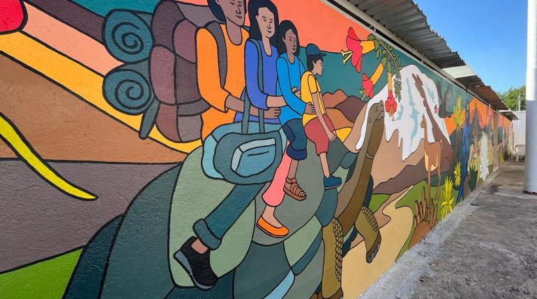 Inaugura DIF Tabasco mural Somos Aves de Paso