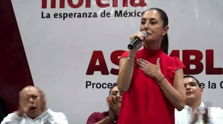 Panistas conforman "ola azul con Claudia Sheinbaum" en apoyo de la morenista