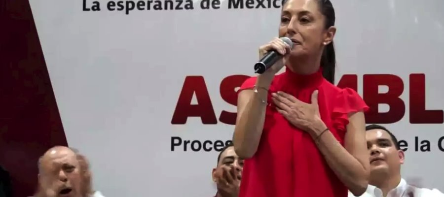 Panistas conforman "ola azul con Claudia Sheinbaum" en apoyo de la morenista