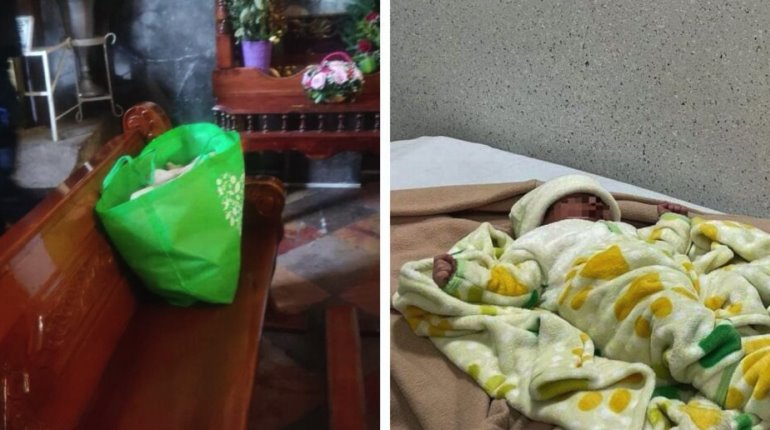 Abandonan a recién nacida dentro de bolsa "del súper" en parroquia de Tlaxcala