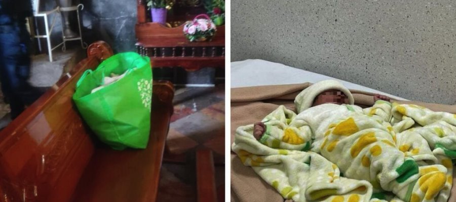 Abandonan a recién nacida dentro de bolsa "del súper" en parroquia de Tlaxcala