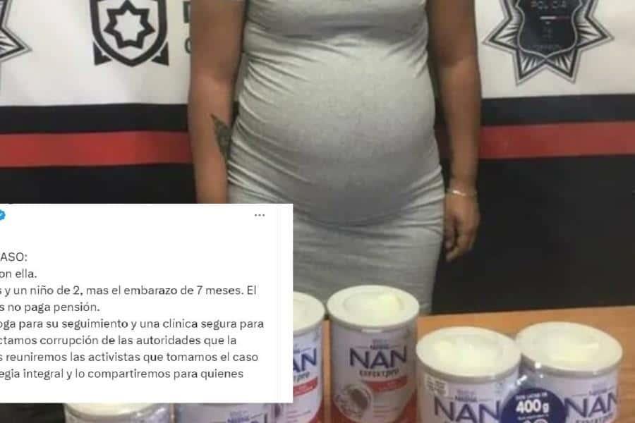 Embarazada detenida por robar leche en Torreón tiene dos hijos más; activistas se suman para apoyarla