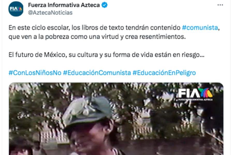 Azteca se lanza contra la SEP por libros de texto y dice que "comunismo acecha" a niños de México