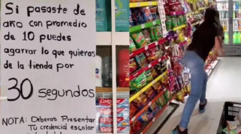 Premia "tiendita" de Edomex a alumnos de 10; les da 30 segundos de compras gratuitas