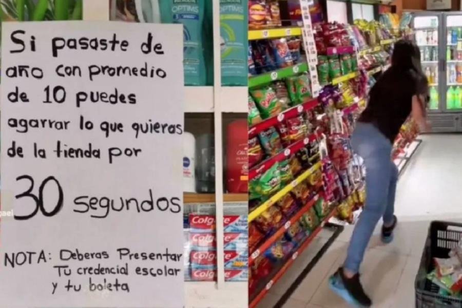 Premia "tiendita" de Edomex a alumnos de 10; les da 30 segundos de compras gratuitas