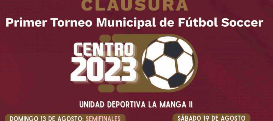 Definidas semifinales del 1er torneo de futbol municipal de Centro