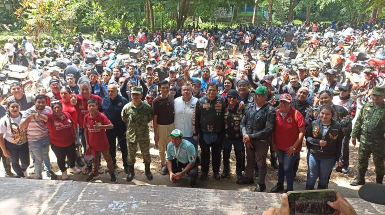 380 motociclistas participaron en la 3a rodada que organizó la 30 Zona Militar