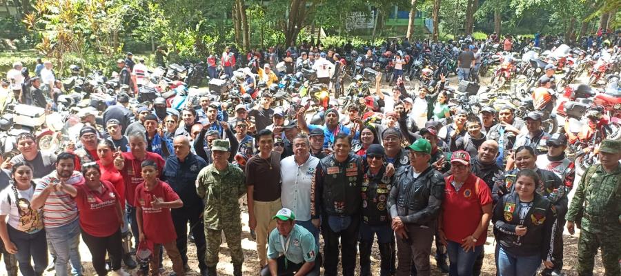 380 motociclistas participaron en la 3a rodada que organizó la 30 Zona Militar